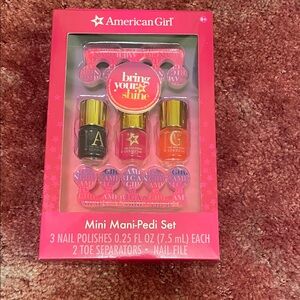 American Girl Nail Polish Set with Red, Pink, and Orange